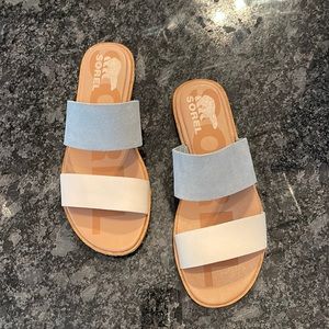 Sorel Women's Sandals in Light Blue and White